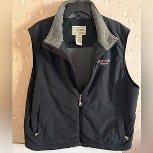 L.L. Bean Black Fleece-Lined Coach Vest XL